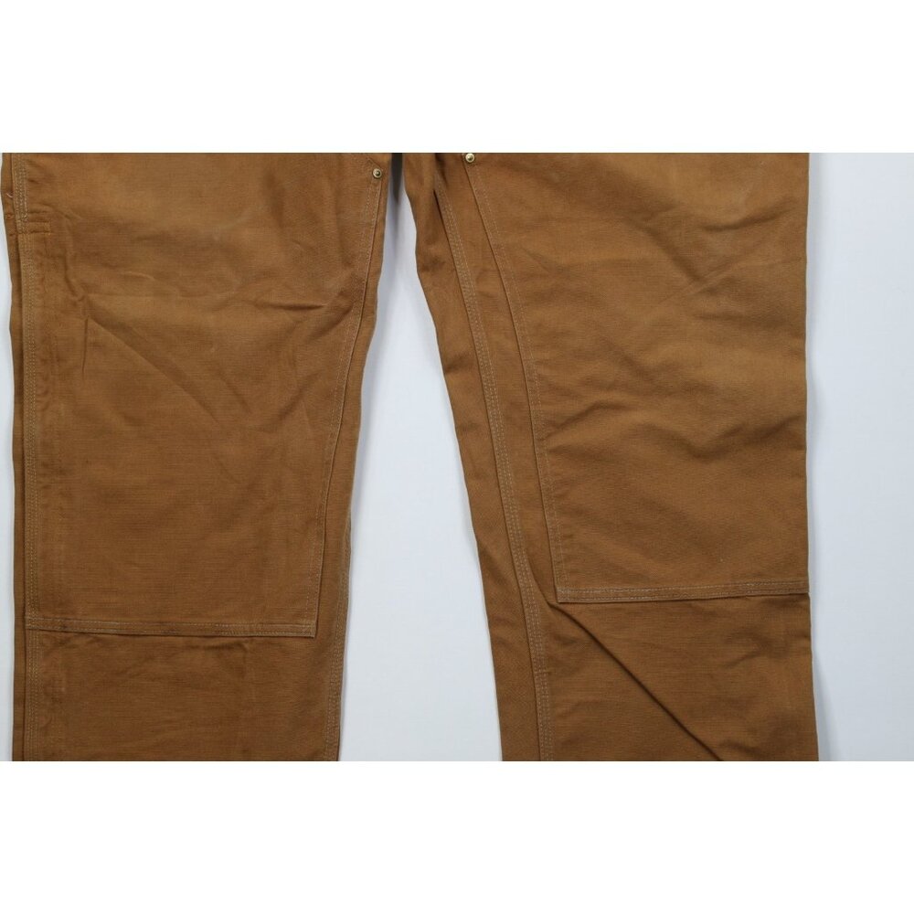Vintage Y2K Carhartt Mens 50x30 Double Knee Canvas Wide Leg Pants Duck Brown USA - Picture 4 of 16